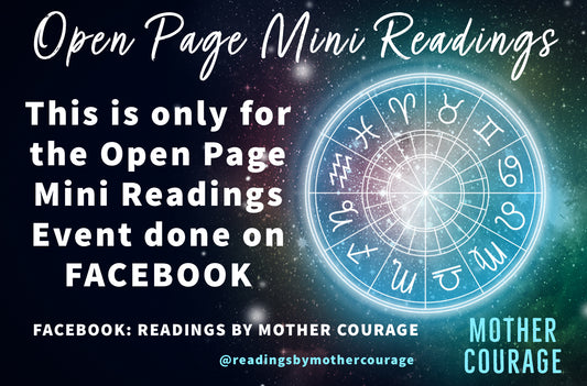 FACEBOOK - OPEN PAGE MINI READING EVENTS